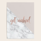 Get Naked, Bathroom Art, Rose Gold, Blush Pink, Marble Poster Gallery Image 4