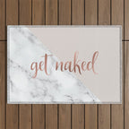 Get Naked, Bathroom Art, Rose Gold, Blush Pink, Marble Outdoor Rug Gallery Image 1