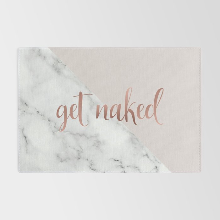 Get Naked, Bathroom Art, Rose Gold, Blush Pink, Marble Rug Gallery Image 2