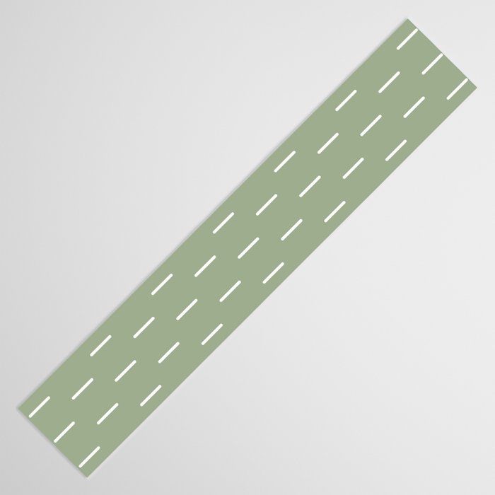 Modern Boho Minimal Pattern, Sage Green and White Table Runner Gallery Image 3