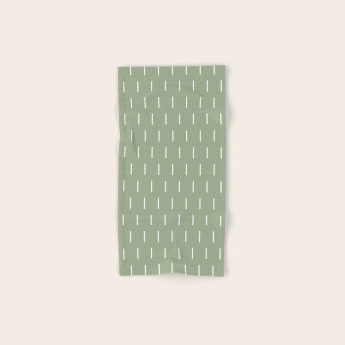 Modern Boho Minimal Pattern, Sage Green and White Bath Towel Gallery Image 1