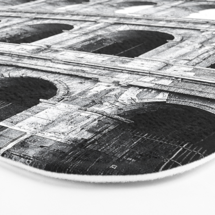 Colosseum Rome Black and White Bath Mat Gallery Image 3