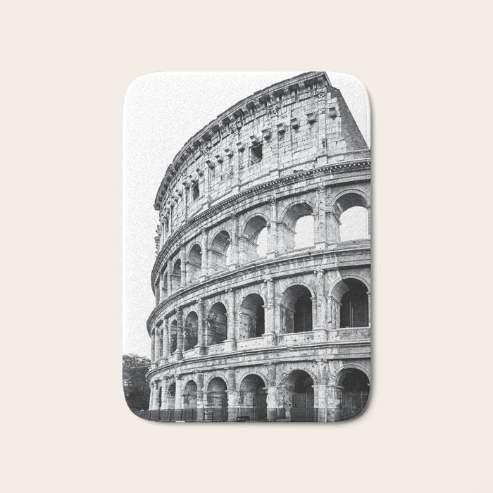 Colosseum Rome Black and White Bath Mat Gallery Image 1