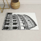 Colosseum Rome Black and White Rug Gallery Image 1