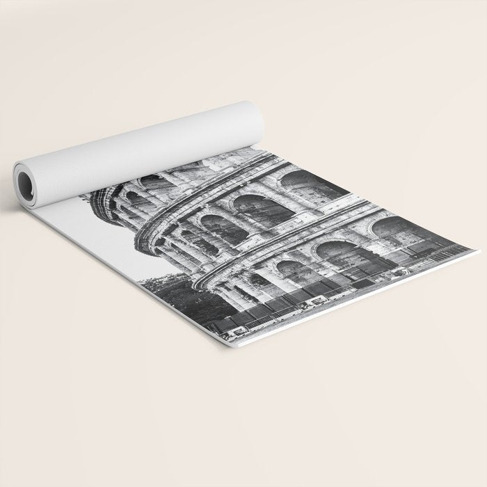Colosseum Rome Black and White Yoga Mat Gallery Image 2