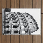 Colosseum Rome Black and White Outdoor Rug Gallery Image 1