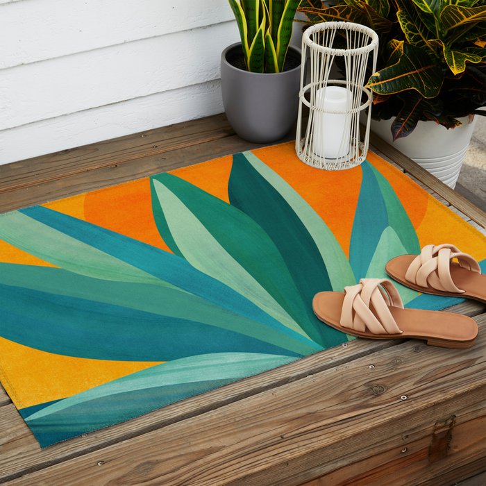 West Coast Sunset With Agave Outdoor Rug Gallery Image 2