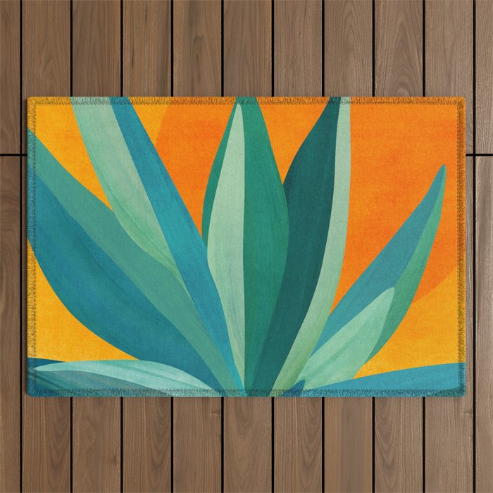 West Coast Sunset With Agave Outdoor Rug Gallery Image 1