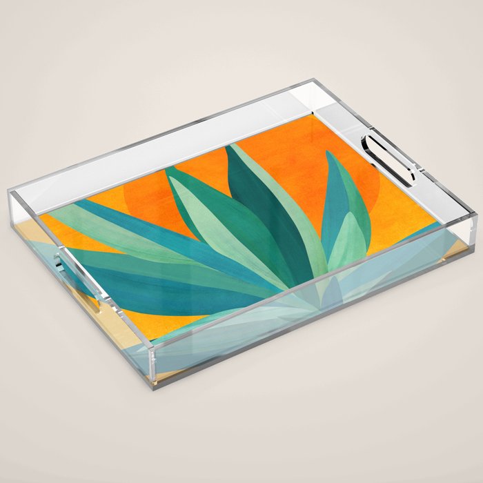 West Coast Sunset With Agave Acrylic Tray Gallery Image 1
