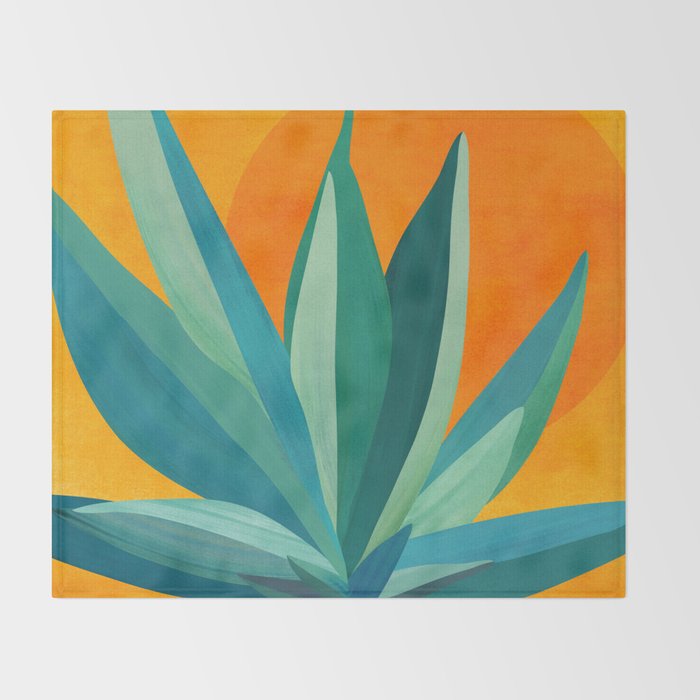 West Coast Sunset With Agave Throw Blanket Gallery Image 2