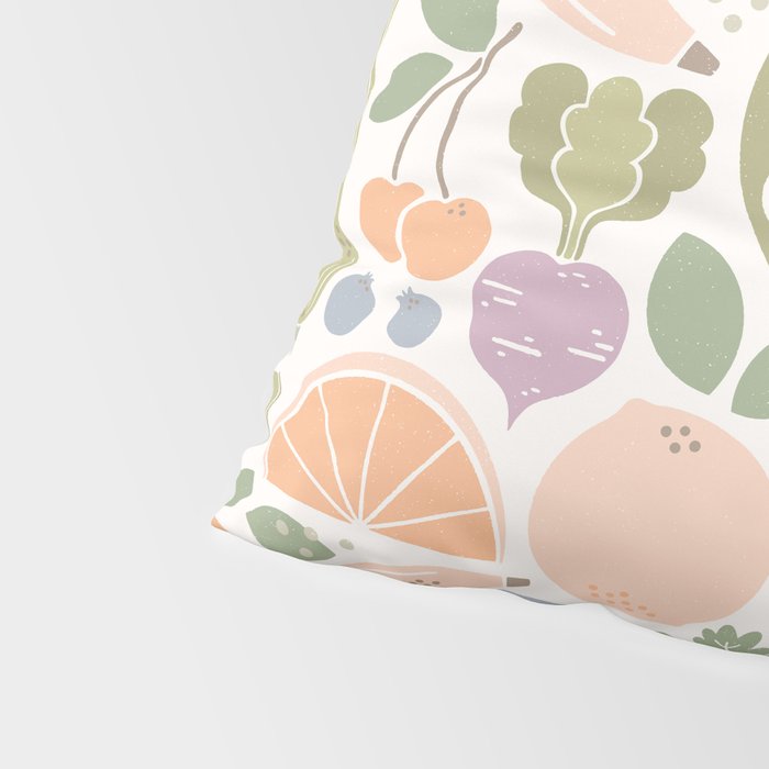 Fruits and Veggies 2025 Calendar Pastel Pillow Sham Gallery Image 4