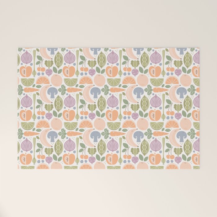 Fruits and Veggies 2025 Calendar Pastel Welcome Mat Gallery Image 1