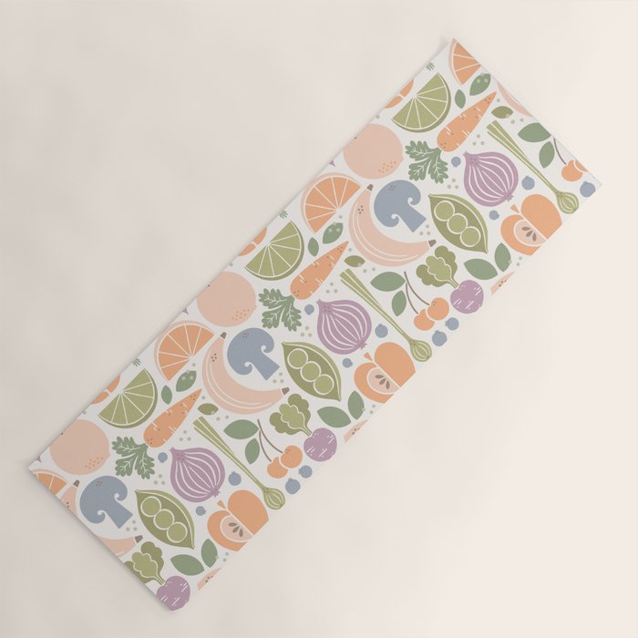 Fruits and Veggies 2025 Calendar Pastel Yoga Mat Gallery Image 1