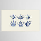 Blue Tea Pots Tablecloth Gallery Image 2