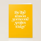 Motivational words smile today yellow Stationery Card Gallery Image 2