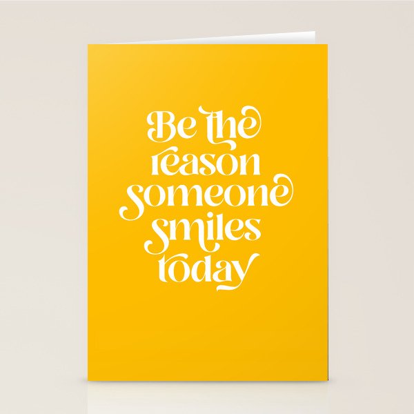 Motivational words smile today yellow Stationery Card Gallery Image 2