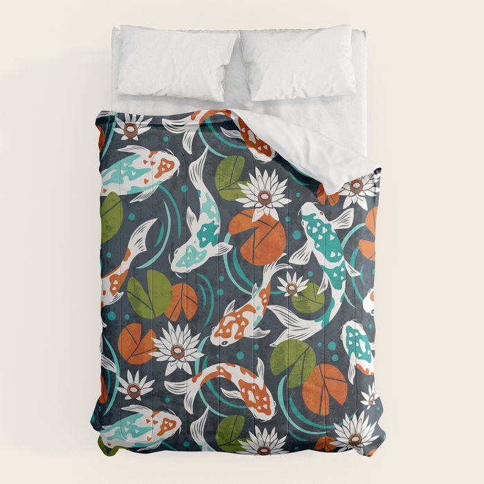 Koi Pond - Orange Comforter Gallery Image 1