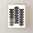 Mid Century Modern Op Art Black and White Pattern Mini Art Print Gallery Image 1