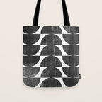 Mid Century Modern Op Art Black and White Pattern Tote Bag Gallery Image 1
