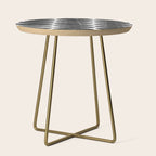 Mid Century Modern Op Art Black and White Pattern Side Table Gallery Image 1