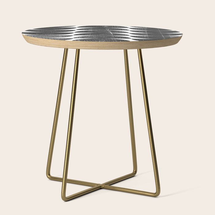 Mid Century Modern Op Art Black and White Pattern Side Table Gallery Image 1