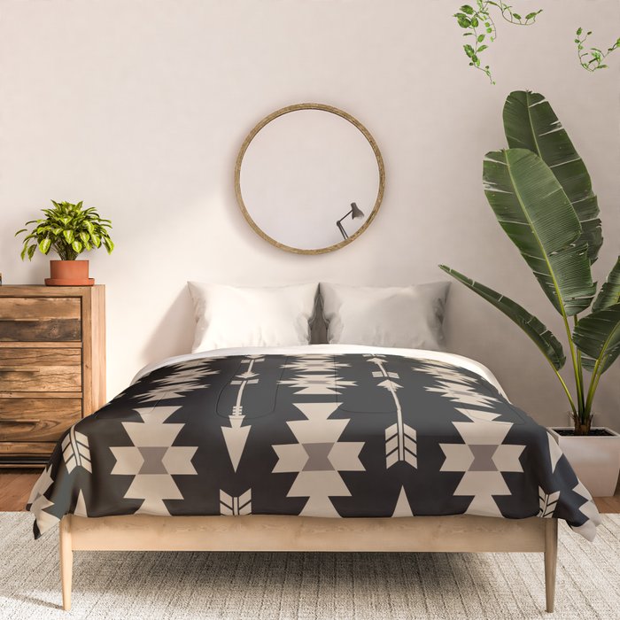 Southwestern Arrow Pattern 233 Black and Beige Comforter Gallery Image 3