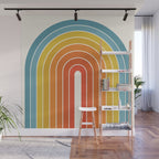 Gradient Arch X Bright Rainbow Mid Century Modern Rainbow Wall Mural Gallery Image 1