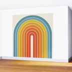 Gradient Arch X Bright Rainbow Mid Century Modern Rainbow Wall Mural Gallery Image 2
