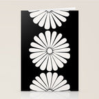 Retro Daisy Abstract II Black and White Bold Floral Stationery Card Gallery Image 2