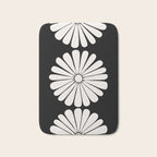 Retro Daisy Abstract II Black and White Bold Floral Bath Mat Gallery Image 1