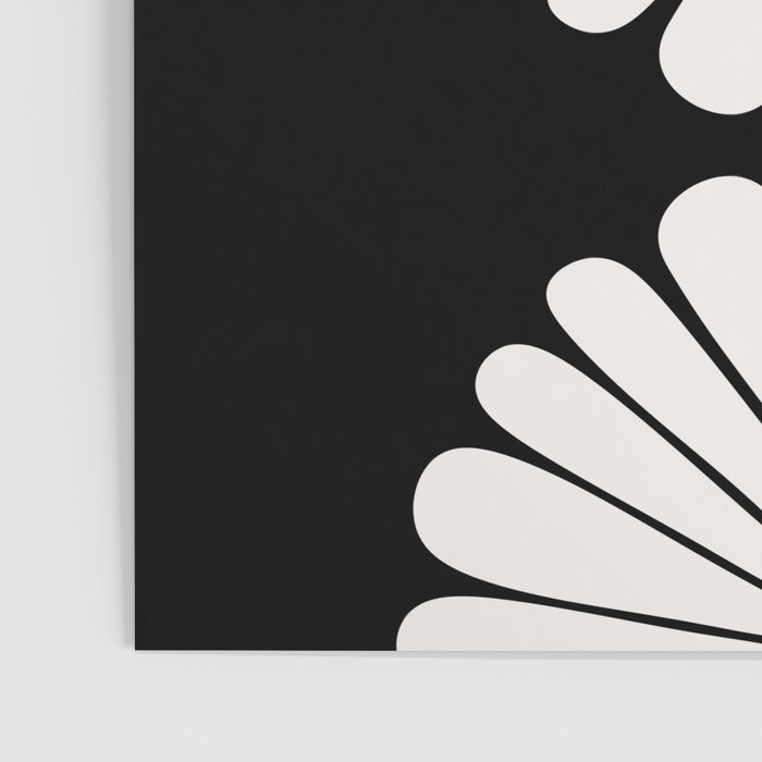 Retro Daisy Abstract II Black and White Bold Floral Poster Gallery Image 3