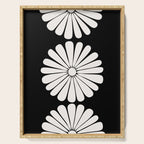 Retro Daisy Abstract II Black and White Bold Floral Serving Tray Gallery Image 1