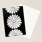 Retro Daisy Abstract II Black and White Bold Floral Stationery Card Gallery Image 2