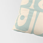 Mid Century Modern Piquet Multi Geometric Pattern Light Celadon Blue and Cream Pillow Sham Gallery Image 4