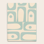 Mid Century Modern Piquet Multi Geometric Pattern Light Celadon Blue and Cream Notebook Gallery Image 4