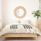 Mid century modern black and white sun and rainbow Duvet Cover Gallery Image 3