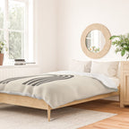 Mid century modern black and white sun and rainbow Duvet Cover Gallery Image 2