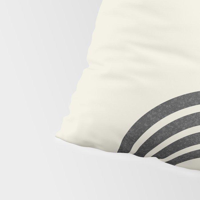 Mid century modern black and white sun and rainbow Pillow Sham Gallery Image 4
