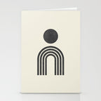 Mid century modern black and white sun and rainbow Stationery Card Gallery Image 2