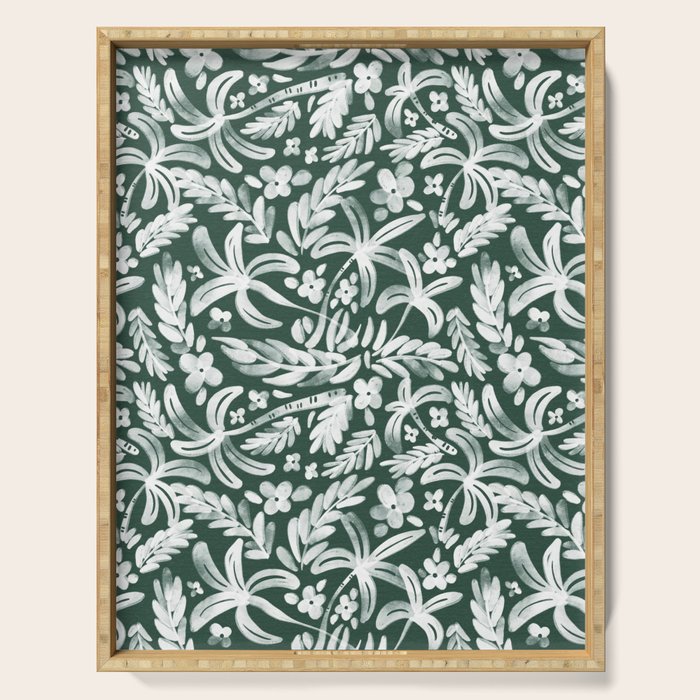 Greenish Tropical Palm Breeze Serving Tray Gallery Image 1