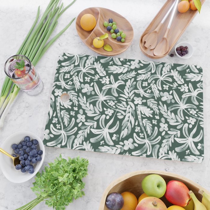 Greenish Tropical Palm Breeze Cutting Board Gallery Image 2