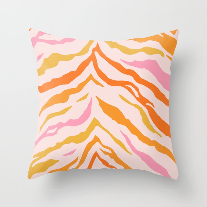 Tiger: PATTERN 07 | The Peach Edition Throw Pillow Gallery Image 1