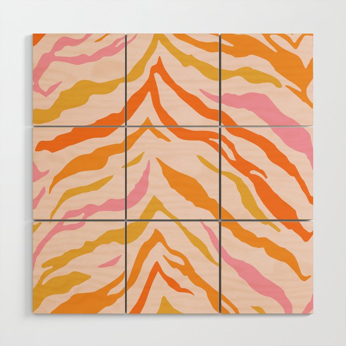 Tiger: PATTERN 07 | The Peach Edition Wood Wall Art Gallery Image 1