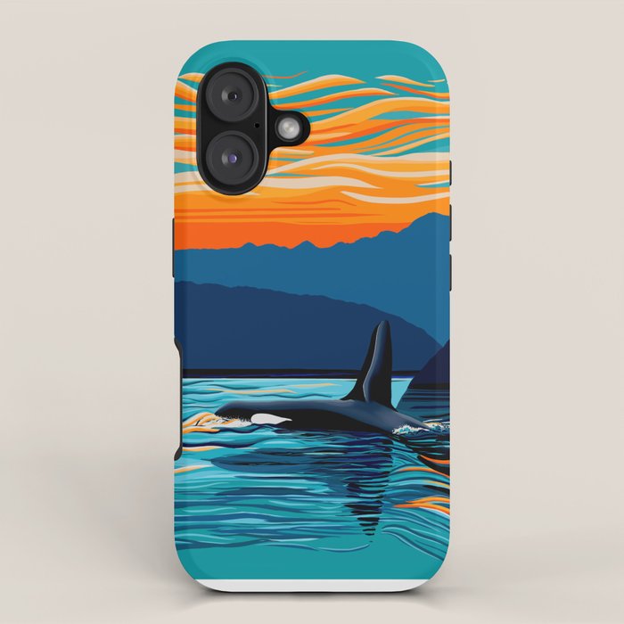 Orca into the Fire Sky iPhone Case Gallery Image 1