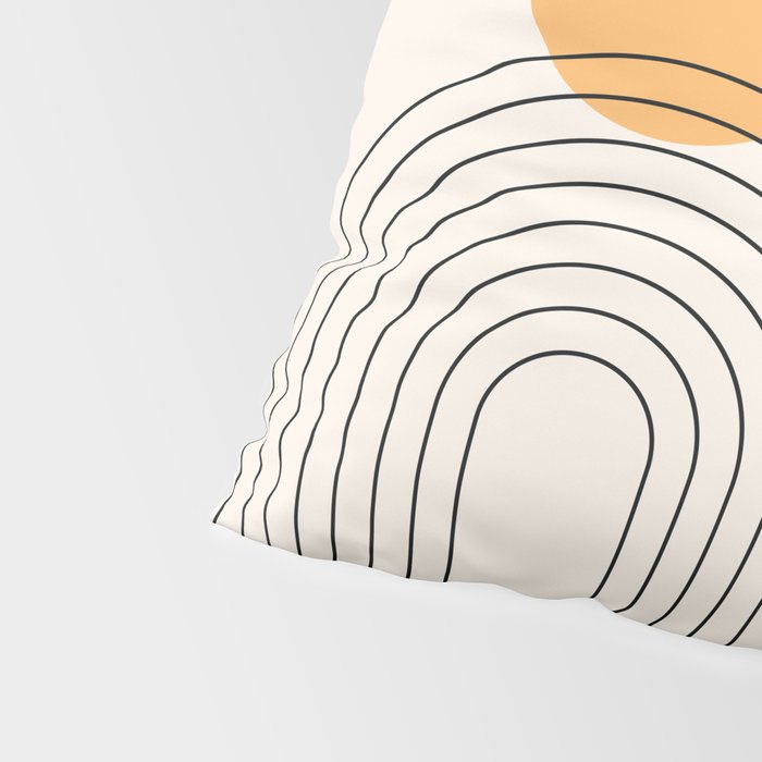 Mid Century Modern Geometric 70 (Rainbow and Sun Abstraction) Pillow Sham Gallery Image 4
