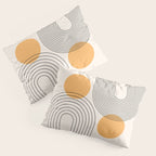 Mid Century Modern Geometric 70 (Rainbow and Sun Abstraction) Pillow Sham Gallery Image 3