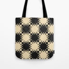 Black and Beige Retro Tote Bag Gallery Image 1