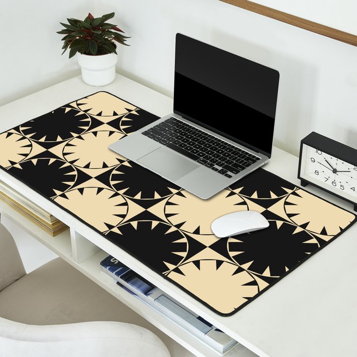 Black and Beige Retro Desk Mat Gallery Image 2