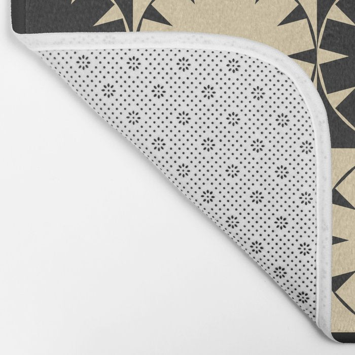 Black and Beige Retro Bath Mat Gallery Image 2