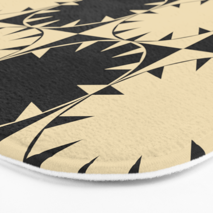 Black and Beige Retro Bath Mat Gallery Image 3